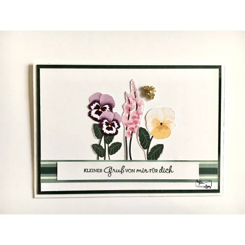 Stilvolle Florale Grußkarte zu Muttertag oder einfach so , mit Stiefmütterchen Stampin up!