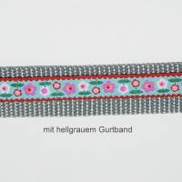 langes Blumen Schlüsselband türkis rot in drei Wunschlängen, NEU mit Ring- oder Karabiner und Gurtband-Farbauswahl Bild 5