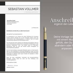Bewerbungsvorlage deutsch | CV-Vorlage | Lebenslauf Vorlage Word + Pages inkl. Anschreiben + Deckblatt Bild 4