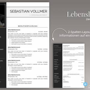 Bewerbungsvorlage deutsch | CV-Vorlage | Lebenslauf Vorlage Word + Pages inkl. Anschreiben + Deckblatt Bild 5