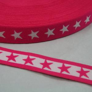 1 m tolles, weiches Sternen-Gummiband 40 mm, pink Bild 1