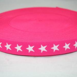 1 m tolles, weiches Sternen-Gummiband 40 mm, pink Bild 2