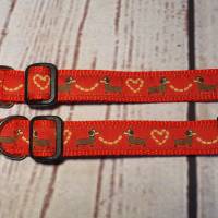 Hundehalsband Halsband "Dackel-Liebe", rot, 21cm-31cm, 2cm breit Bild 2