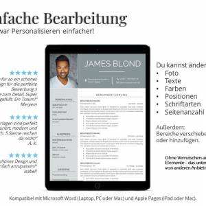 Professionelle Bewerbungsvorlage deutsch | Lebenslauf-Vorlage Word und Pages Bild 6