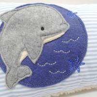 Kissen mit Namen,Delfin Delphin Wal Fisch Namenskissen Taufkissen Kuschelkissen Kindergartenkissen Geburtsgeschenk Bild 9