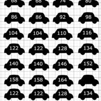Bügelbild Autos Kleidergrößen - 36 Stk. - Freie Farbwahl - Wunschgrößen - Größen Nummern - Label für alle Größen Bild 7
