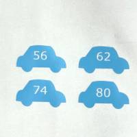 Bügelbild Autos Kleidergrößen - 36 Stk. - Freie Farbwahl - Wunschgrößen - Größen Nummern - Label für alle Größen Bild 9