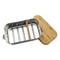 Brotdose personalisiert aus Edelstahl mit Bambus Deckel "Waldtiere", Trennsteg, Lunchbox Bild 3