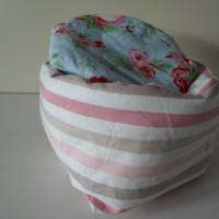 Eierkörbchen/ Eierwärmer *striscio rosa* Baumwolle mit Deckel nach Wahl Bild 4