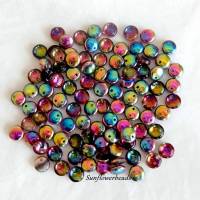 50 Perlenlinsen, Lentils, colorado topas, bunt, Loch seitlich Bild 1