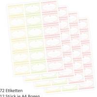 72 Blanko Etiketten Vichy Karo - pastell gelb grün rosa - 64 x 45 mm - Universaletiketten Haushaltsetiketten Bild 2