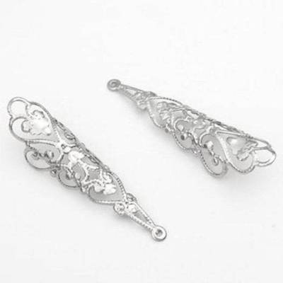 2x filigrane Anhänger/Verbinder Silber Farbe aus Edelstahl zur Schmuckherstellung