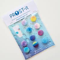 PROST-it Glasmarkierer/Button mit Saugnapf, personalisierbar für Gläser oder Flaschen Set "Regenbogen II" Bild 1
