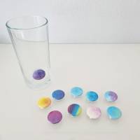 PROST-it Glasmarkierer/Button mit Saugnapf, personalisierbar für Gläser oder Flaschen Set "Regenbogen II" Bild 2