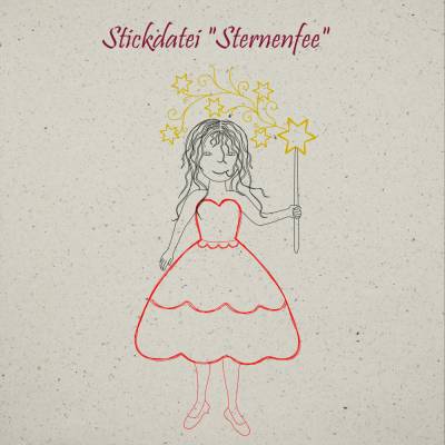 Zauberhafte Stickdatei "Sternenfee" in drei Größen