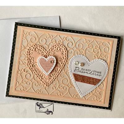 3D Muttertagskarte Valentinstagskarte Liebeskarte gefertigt in Handarbeit mit Stampin'Up Material u.a.