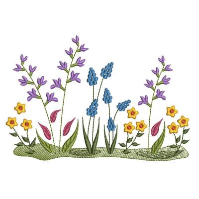 Stickdatei Blumenwiese Frühling