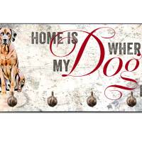 Hundegarderobe HOME IS WHERE MY DOG IS mit Rhodesian Ridgeback Bild 1