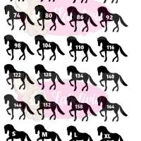 Bügelbild Kleidergrößen Pferde - 24Stk Größenlabel Etiketten - Freie Farbwahl - Wunschgrößen - Größen Nummern - Label Bild 4