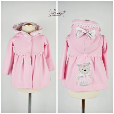 Leichte Jumi Jacke Sommersweat Hellrosa mit Teddy Applikation