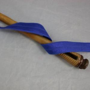 1 m elastisch Schrägband uni 16 mm, blau Bild 1