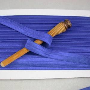 1 m elastisch Schrägband uni 16 mm, blau Bild 2