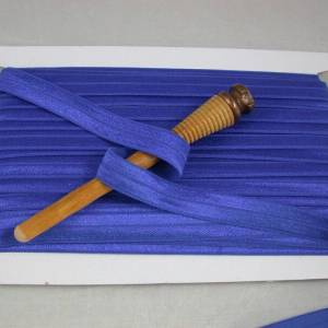 1 m elastisch Schrägband uni 16 mm, blau Bild 3