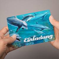 5 Einladungskarten Delfine mit GLITZER inkl. 5 Briefumschlägen Bild 4