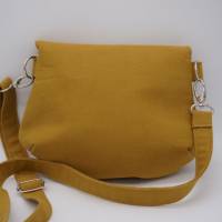 Kleine Handtasche aus senfgelbem Baumwollcanvas handgemacht Bild 2