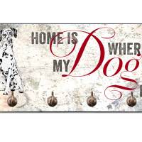Hundegarderobe HOME IS WHERE MY DOG IS mit Dalmatiner Bild 1