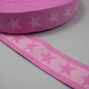 1 m tolles, weiches Sternen-Gummiband 40 mm, rosa Bild 1
