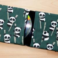 CD-Tasche / DVD-Etui / Minibuch-Tasche für Kinder, mit Panda-Motiv Biobaumwolle, GOTS, Handarbeit Bild 3