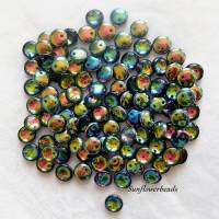 50 Perlenlinsen, Lentils, crystal vitrail medium, Loch seitlich Bild 1