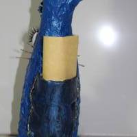 Ostergeschenk BLUE BUNNY handgefertigte Künstler-Figur Osterdeko Geldgeschenk Osterhase handgefertigtes Unikar Upcycling Bild 10