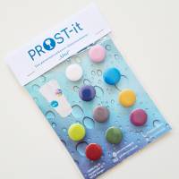 PROST-it Glasmarkierer/Button mit Saugnapf, personalisierbar für Gläser oder Flaschen Set "Uni" Bild 1