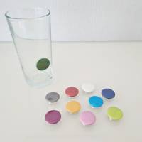 PROST-it Glasmarkierer/Button mit Saugnapf, personalisierbar für Gläser oder Flaschen Set "Uni" Bild 2