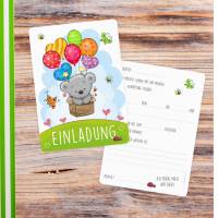 5 Einladungskarten Teddy Luftballons inkl. 5 transparenten Briefumschlägen Bild 3