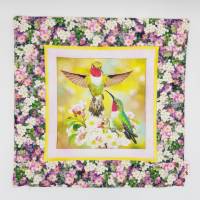 Patchwork-Kissenhülle Kolibris auf Kirschblüten Bild 4
