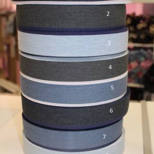1 m tolles, weiches Sternen-Gummiband 40 mm, diverse jeans-Farben Bild 1
