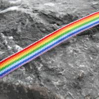 Regenbogen   10 mm  Borte Ripsband Bild 1