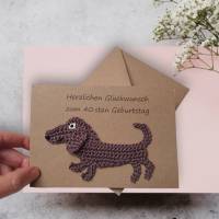 Karte mit Dackel - Tierische Glückwunschkarte für Hundeliebhaber - Weihnachtskarte für Dackelbesitzer Bild 1