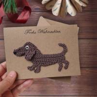 Karte mit Dackel - Tierische Glückwunschkarte für Hundeliebhaber - Weihnachtskarte für Dackelbesitzer Bild 3