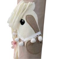 Pferde Schultüte in beige, Zuckertüte mit Pferd, mit Namen bestickt, Schultüte Stoff für Mädchen, passend für 70 cm Papp Bild 4
