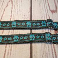 Hundehalsband Halsband "Pfoten-Liebe", blau, 22cm-31cm, 2cm breit Bild 2
