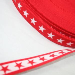 1 m tolles, weiches Sternen-Gummiband 20 mm, rot Bild 1