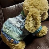 Mini- Hunde- Pullover in sanften Pastellfarben Grau Helltürkis Hellgrün Bild 1