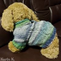 Mini- Hunde- Pullover in sanften Pastellfarben Grau Helltürkis Hellgrün Bild 3