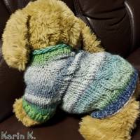 Mini- Hunde- Pullover in sanften Pastellfarben Grau Helltürkis Hellgrün Bild 4
