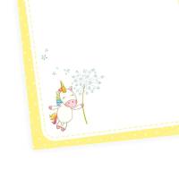 A6 Notizblock Einhorn Pusteblume gelb - 50 Blatt To do Liste Einkaufszettel Planer Bild 2
