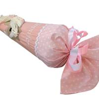 Pferde Schultüte in rosa, Zuckertüte mit Pferd, mit Namen bestickt, Schultüte Stoff für Mädchen, passend für 70 cm Papp Bild 4